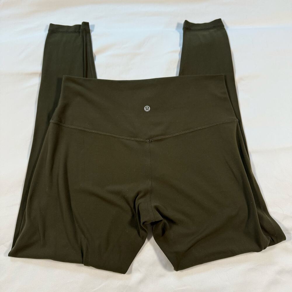 Lululemon Align High Rise Pant 28” Size 12 Dark Olive Green Nulu Leggings